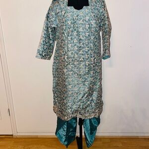 Elegant Teal Embroidered salwar kameez Punjabi suit